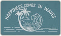 Blue Beach Happiness Comes in Waves Welcome Front Door Mat by Livcoz