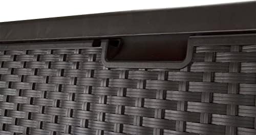 Suncast 99 Gallon Deck Garden Garage Home Wicker Resin Pool Box - Image 6