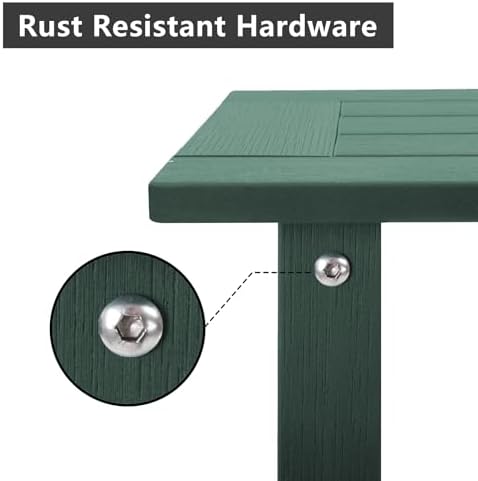 Meluvici Double Adirondack Side Table Weather Resistant, Outdoor Rectangular - Image 5