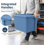18 Gal Storage Bin with Snap-On Lid, Stackable Plastic Tote - Image 6