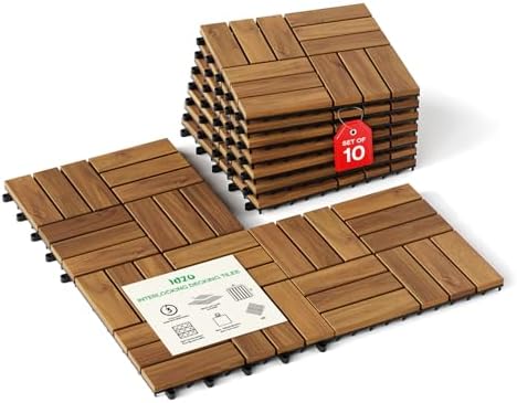 IDZO Interlocking Acacia Deck Tiles 9.6 SQFT by Idzo