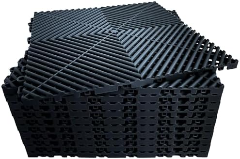 Interlocking Garage Floor Tiles, Rigid Drainage Mat by HTWELL