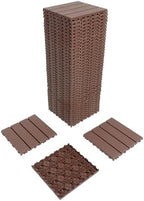 Plastic Interlocking Deck Tiles – 44 Pack 12"x12" Brown Waterproof Deck Flooring - Image 2