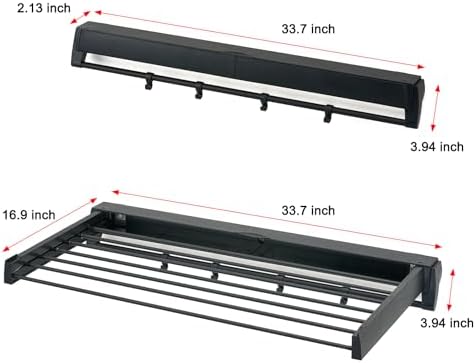 Wall Mounted Drying Rack, Aluminum Collapsible, 88 lbs Capacity, Foldable - Image 6