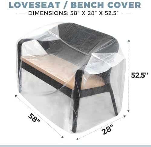 2-Pack Patio Loveseat Bench Cover - Image 4