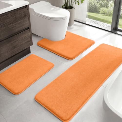 HUXMEYSON Bathroom Rugs Sets 3 Piece, Non-Slip & Quick Dry Bath Mat Set by HUXMEYSON
