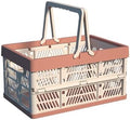 Foldable Handle Storage Crate Bin - 20L Collapsible Plastic Crate Stacking by VIGAER