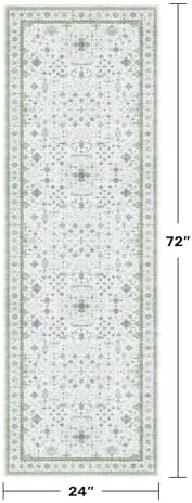 Hazo Haus Washable Oushak 2x6 Bathroom Runner Rug, Eclectic Boho Floral Pastel - Image 2