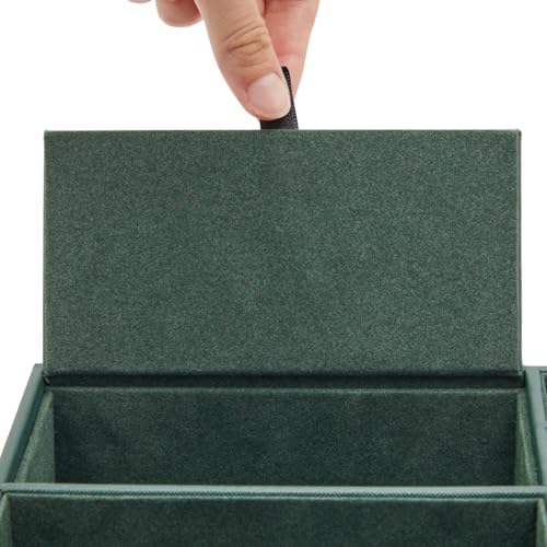 Juvale 5 Compartment Emerald Green Leather Valet Tray - Image 4