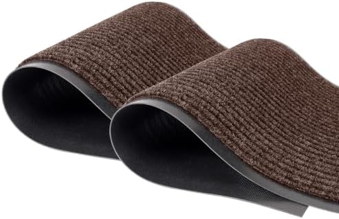 LuxUrux 2-Pack Striped Brown Door Mats by LuxUrux