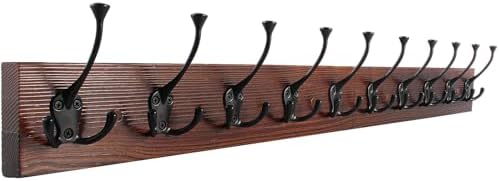 IBosins Brown Wood Wall Mounted Coat Rack by IBosins