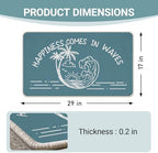 Blue Beach Happiness Comes in Waves Welcome Front Door Mat - Image 3