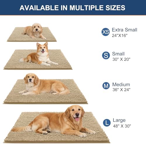 OLANLY Dog Door Mat for Muddy Paws 40x32, Extra Absorbent Chenille Mud Mat - Image 2