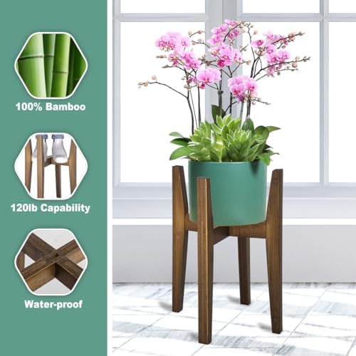 Rnined Plant Stand Indoor, Bamboo Plant Shelf, Adjustable Corner Plants Flower - Image 3