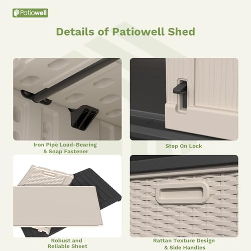 Patiowell 26 cu.ft Resin Outdoor Storage Cabinet - Image 5