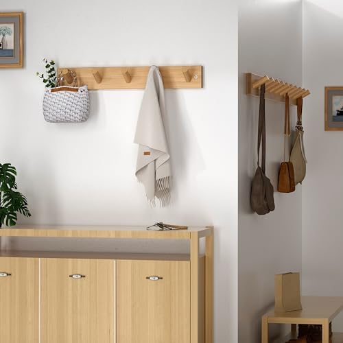 SKOLOO Coat Rack Wall Mount 17 inch, 5 Hooks, Shaker Style - Image 3