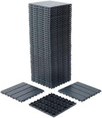 Plastic Interlocking Deck Tiles, 12 x 12 '' PP Resin, Non-Slip Drainage Holes by HCIOANHomecabinetseries