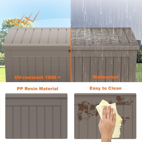 281 Gal Outdoor Storage Box Lockable Waterproof Deck Boxes - Image 5