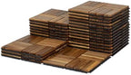 Acacia Interlocking Deck Tiles, 12 Slats, Honey Oak by VICTORYRELAX