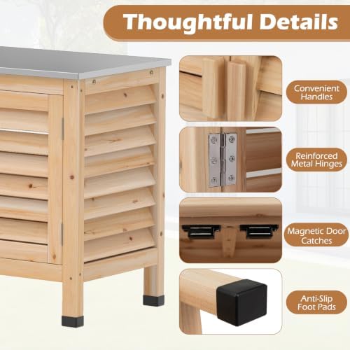 Tangkula Wood Outdoor Storage Cabinet - Image 7