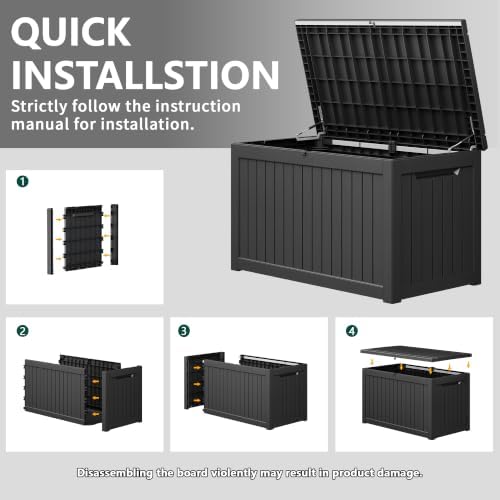 Outdoor Storage Box Waterproof, 280 Gallon Deck Box - Image 6