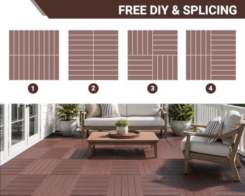 PrimeZone 216 PCS Plastic Interlocking Patio Deck Tiles Outdoor All Weather - Image 6