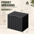Flamaker Deck Box 30 Gallon, Waterproof Resin Small Storage Box - Image 2