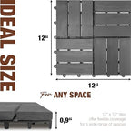 Acacia Wood Interlocking Deck Tiles, Patio & Backyard Tile, 12 in - Image 5