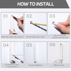 4.33 in Extended Folding Coat Hooks, 2 Pack White Wall Hooks, Zinc Alloy - Image 6