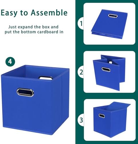 Black Foldable Storage Cubes Bins, Fabric Storage Box Cubes Organizer Baskets - Image 6