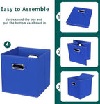 Black Foldable Storage Cubes Bins, Fabric Storage Box Cubes Organizer Baskets - Image 6