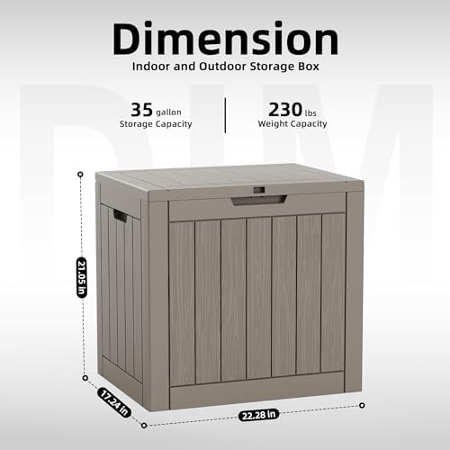 35 Gallon Outdoor Storage Box, Lockable Waterproof Deck Box - Image 2