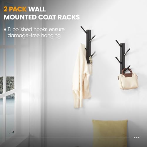 TIOPGHAD 2-Pack Small Vertical Wall Mount Coat Rack - Image 3