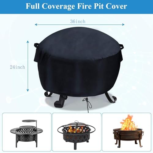 34-36 inch Fire Pit Cover Round - Image 2