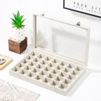 Coward Ring Earring Jewelry Organizer Box, 35 Grids Dustproof Display Holder - Image 5