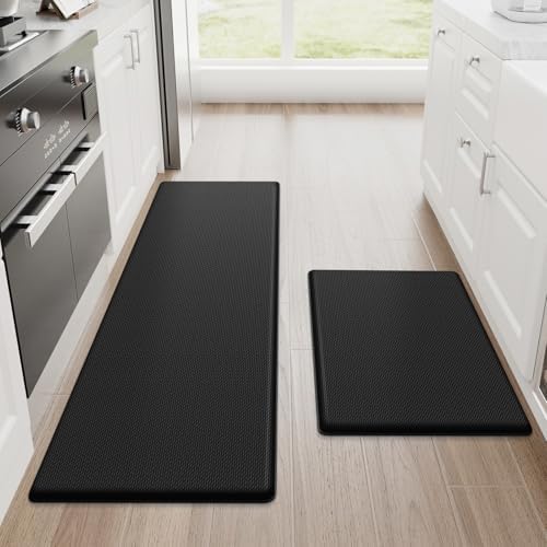StepRite Kitchen Mats for Floor, 2-Piece Anti-Fatigue Kitchen Rugs by Bringcushiontoyourlife