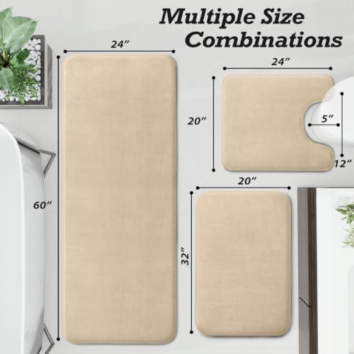 HUXMEYSON Bathroom Rugs Sets 3 Piece, Non-Slip & Quick Dry Bath Mat Set - Image 2