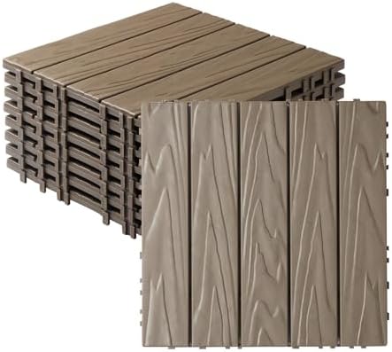 Outvita 27 PCS Interlocking Patio Deck Tiles, 12x12 Plastics Indoor Outdoor by Outvita