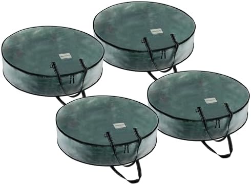 VENO 4 Pack Summer Wreath Storage Container, 30 Inch Clear Wreath Bag, by Veno