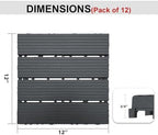12 PCS Plastic Interlocking Patio Deck Tiles - Image 4