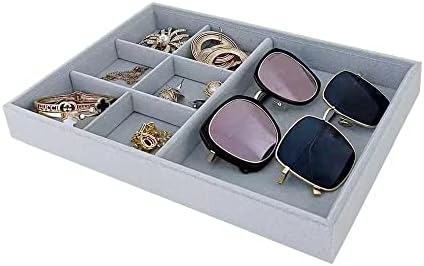 Gray Velvet Stackable Organizer Premium Quality Stackable Tray Halft 6 Grid and by SVEADISPLAY