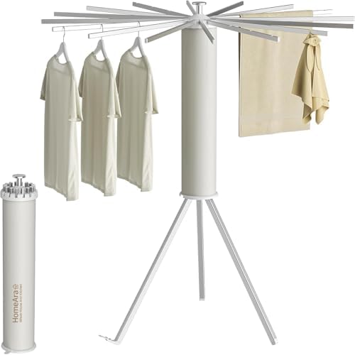 Aluminum Tripod Clothes Drying Rack, Foldable Portable Garment Stand, Space by HomeAra