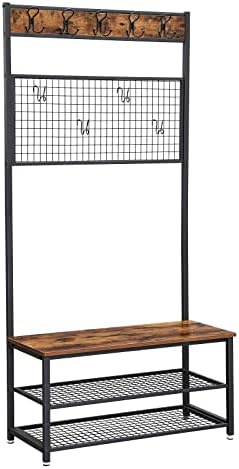 VASAGLE Coat Rack and Storage Bench, Hall Tree by VASAGLEbySONGMICSHOME