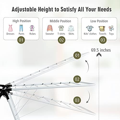 Tangkula Foldable Clothes Drying Rack, 2-Level Folding Drying Rack - Image 4