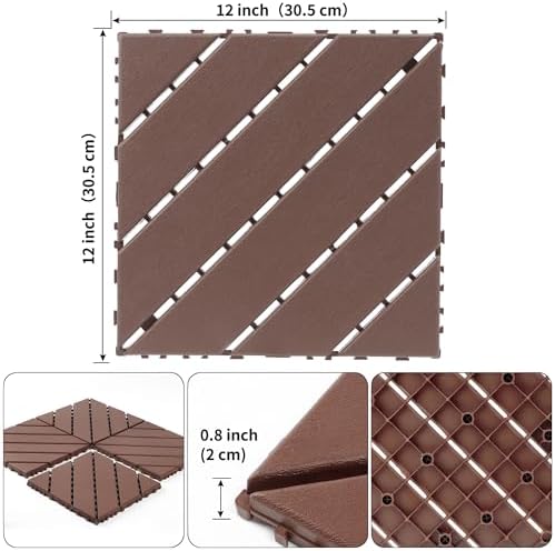 44 Pack Interlocking Deck Tiles, All-Weather Outdoor Deck Tiles - Image 2