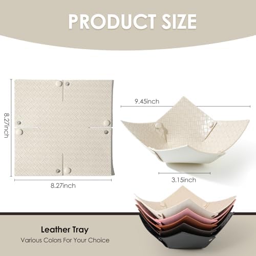 KINIVA 2 Pack PU Leather Jewelry Valet Tray - Image 5