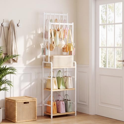 HOOBRO Tall Purse Organizer for Closet, 3-Tier Handbag Rack - Image 2