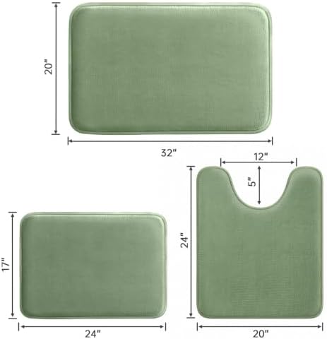 HUXMEYSON 3-Piece Memory Foam Bathroom Rug Set - Image 2