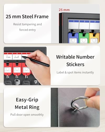 Uniclife 16 Keys Key Lock Box, Wall Mount Key Box, Car Key Organizer - Image 5