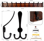 Kuhome 38.6'' Large Coat Rack Wall Mount Coat Hooks Coat Hanger - Image 2
